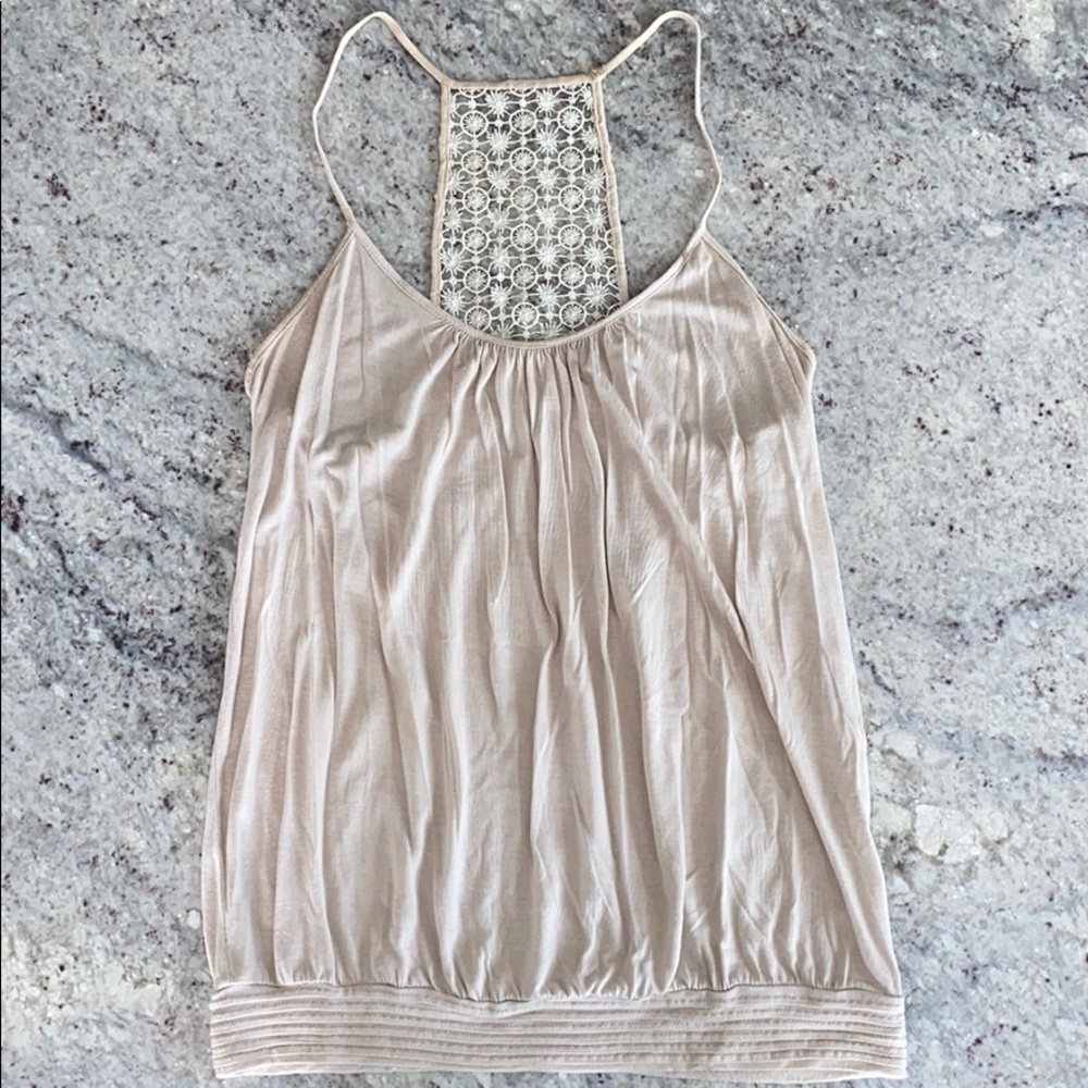 SPAGHETTI STRAP LACE RACERBACK TANK!